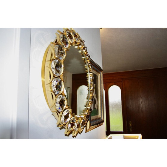 Image 1 of Miroir circulaire vintage en laiton doré par Christoph Palma pour Palwa, Autriche 1960