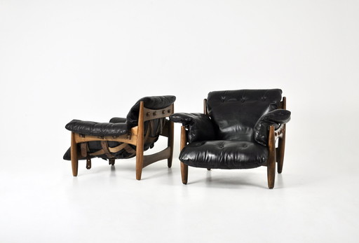 Chaises longues "Sheriff" par Sergio Rodrigues pour Isa Bergamo, 1960S, ensemble de 2