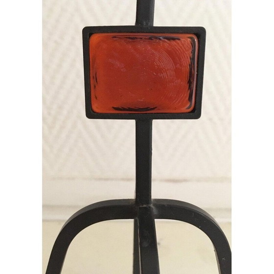 Image 1 of Bougeoir vintage en métal et verre par Erik Hoglund, 1960