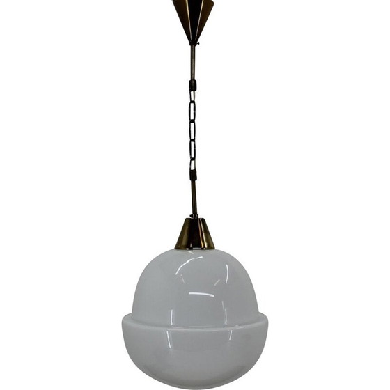 Image 1 of Lampe suspendue vintage en laiton, Tchécoslovaquie 1960