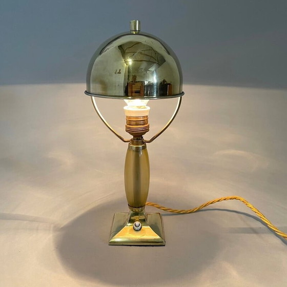 Image 1 of Lampe de table vintage en laiton Art Déco, années 1930