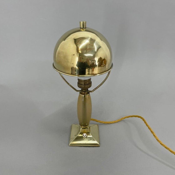 Image 1 of Lampe de table vintage en laiton Art Déco, années 1930