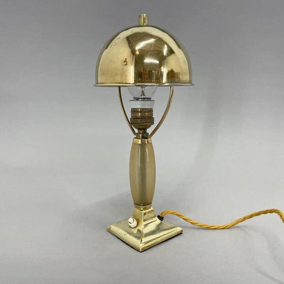 Image 1 of Lampe de table vintage en laiton Art Déco, années 1930