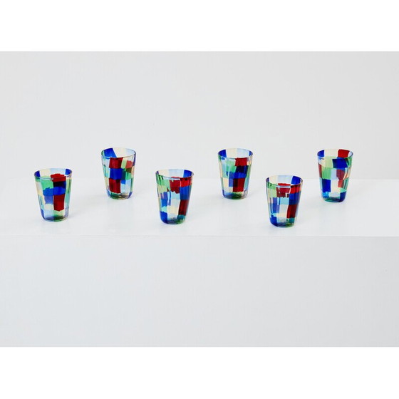 Image 1 of Ensemble de 6 gobelets vintage en verre de Murano, Italie 1980