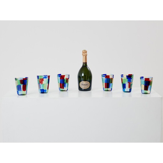Image 1 of Ensemble de 6 gobelets vintage en verre de Murano, Italie 1980