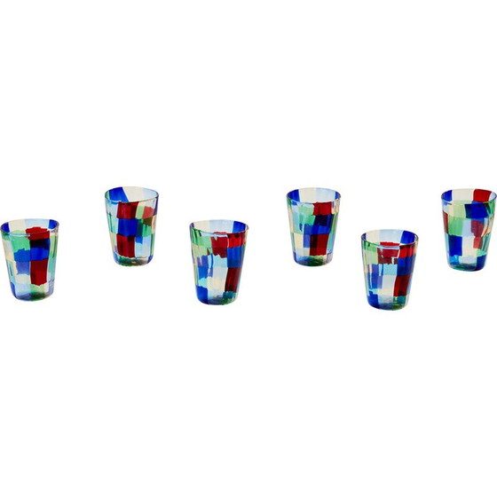Image 1 of Ensemble de 6 gobelets vintage en verre de Murano, Italie 1980