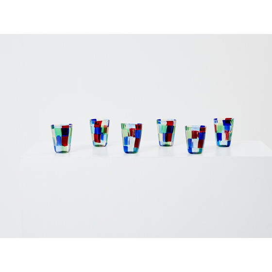 Image 1 of Ensemble de 6 gobelets vintage en verre de Murano, Italie 1980