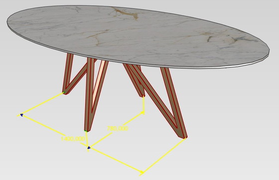 Image 1 of Table en céramique avec aspect marbre doré