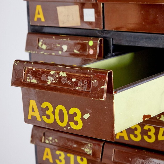 Image 1 of Armoire à cartes de bibliothèque vintage en bois, 1970
