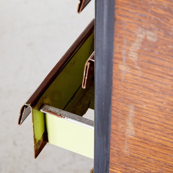 Image 1 of Armoire à cartes de bibliothèque vintage en bois, 1970