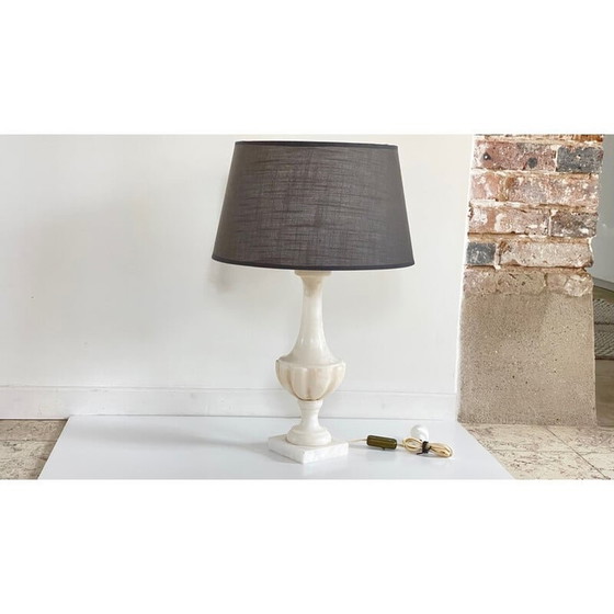 Image 1 of Lampe vintage en pierre d'albâtre