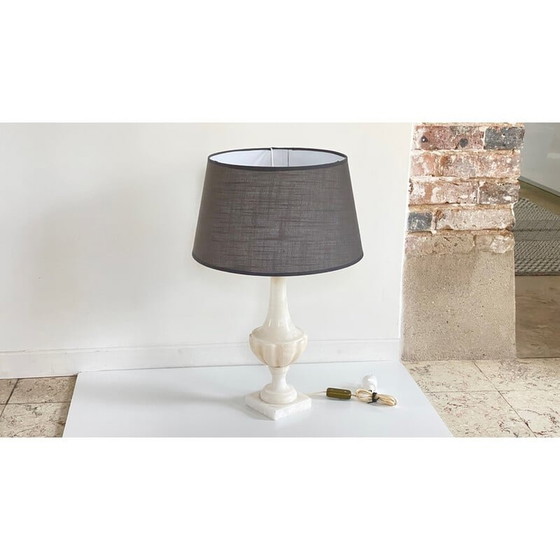 Image 1 of Lampe vintage en pierre d'albâtre
