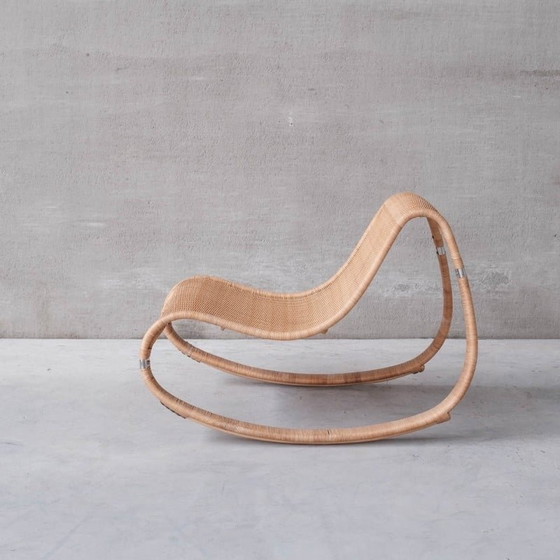 Image 1 of Chaise à bascule en rotin vintage par James Irvine pour Ikea, Suède 2002