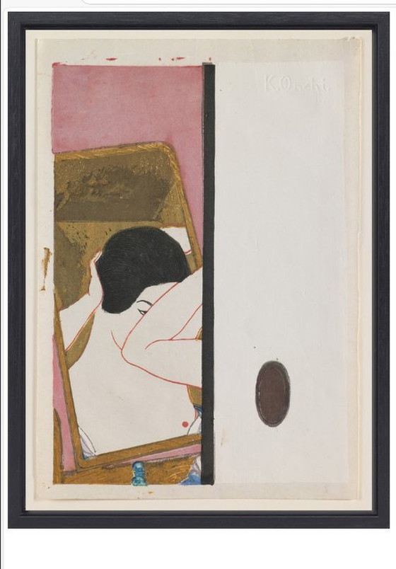 Image 1 of Onchi Kushiro ---Le miroir Xl (encadré)