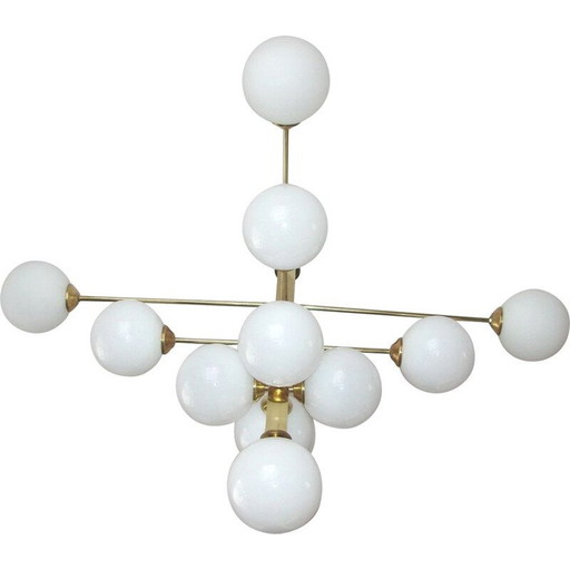 Lustre vintage en laiton, 1970