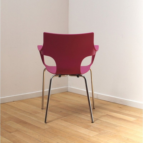 Image 1 of Paire de chaises Jim vintage en métal chromé et plastique pour Acta