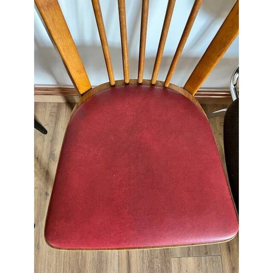 Image 1 of Ensemble de 4 chaises vintage dépareillées en bois et métal