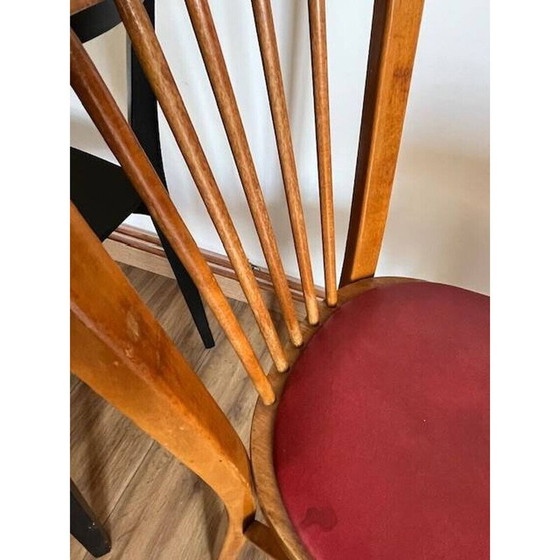 Image 1 of Ensemble de 4 chaises vintage dépareillées en bois et métal