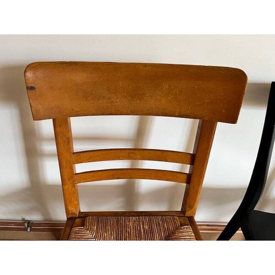 Image 1 of Ensemble de 4 chaises vintage dépareillées en bois et métal