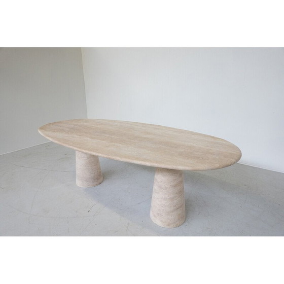Image 1 of Table de salle à manger vintage en travertin