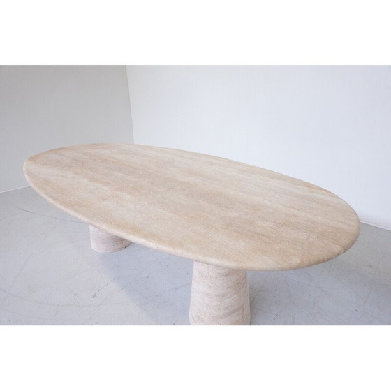 Image 1 of Table de salle à manger vintage en travertin