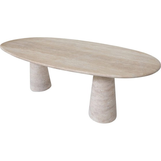 Image 1 of Table de salle à manger vintage en travertin