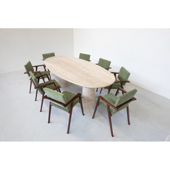 Image 1 of Table de salle à manger vintage en travertin