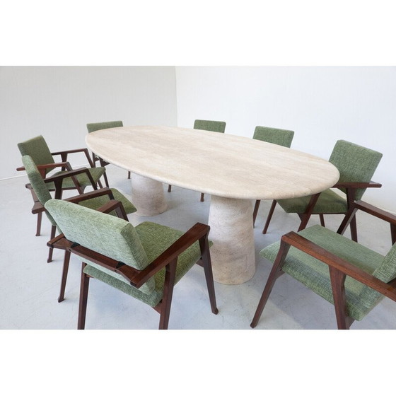 Image 1 of Table de salle à manger vintage en travertin