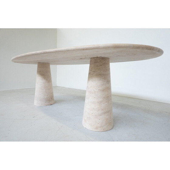 Image 1 of Table de salle à manger vintage en travertin