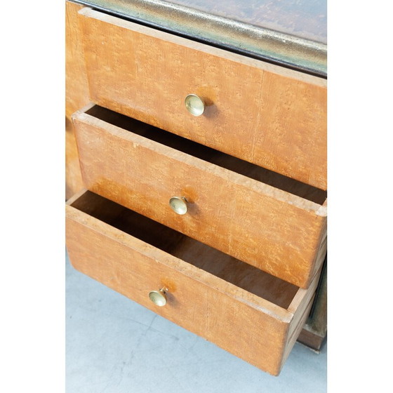 Image 1 of Commode vintage en racine de bouleau et laiton, Italie 1950