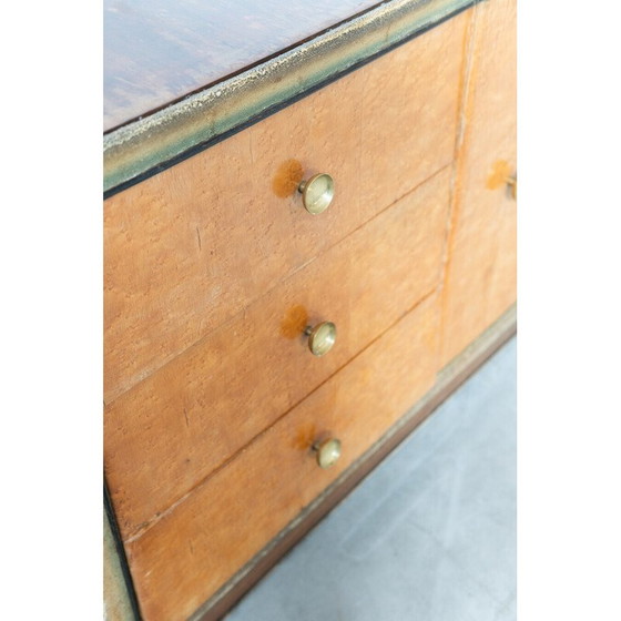 Image 1 of Commode vintage en racine de bouleau et laiton, Italie 1950