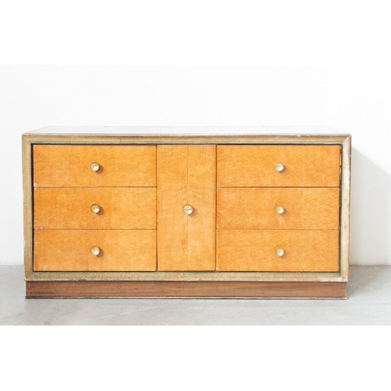 Image 1 of Commode vintage en racine de bouleau et laiton, Italie 1950
