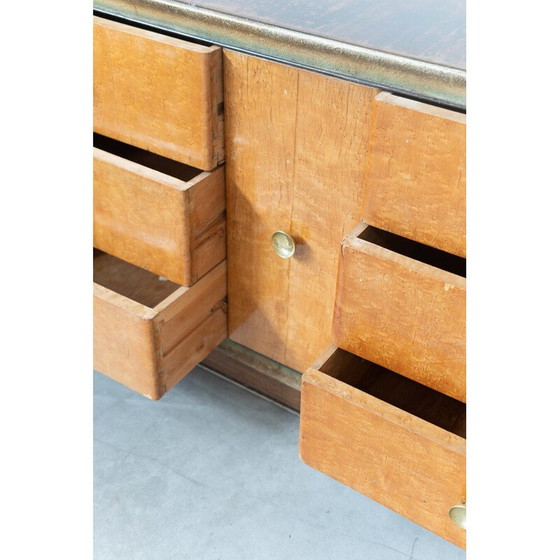 Image 1 of Commode vintage en racine de bouleau et laiton, Italie 1950
