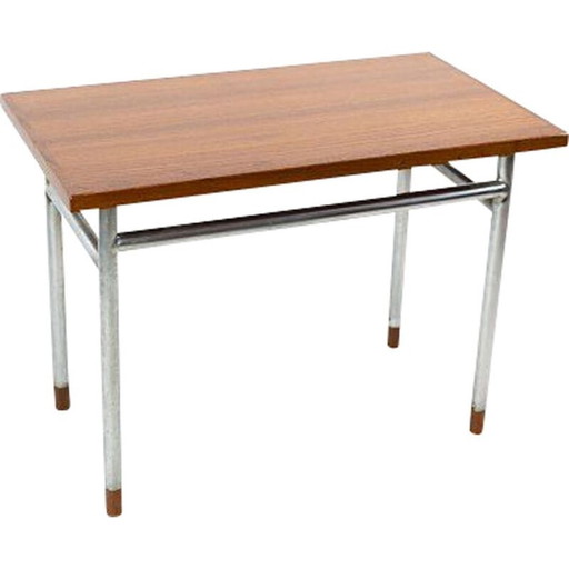 Table basse vintage en teck avec pieds en métal par Hans J. Wegner et Ry Furniture, 1960