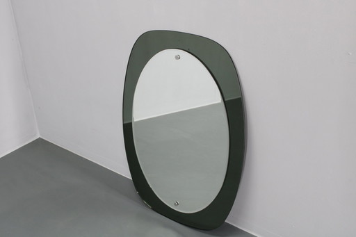 Miroir italien ovale des années 1980