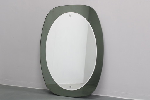 Miroir italien ovale des années 1980