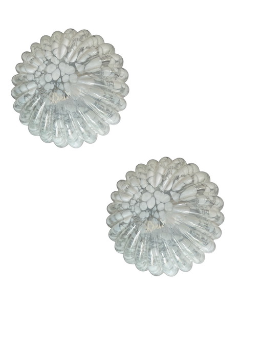 Appliques italiennes en verre soufflé à la bouche Set Of 2