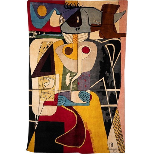 Tapis en laine vintage "Taureau II", 1953