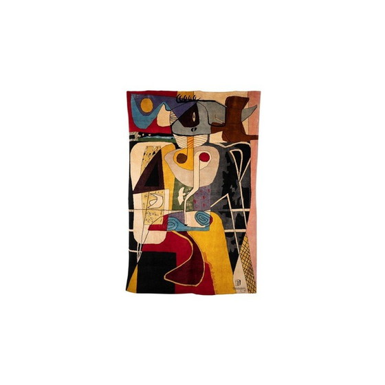 Image 1 of Tapis en laine vintage "Taureau II", 1953