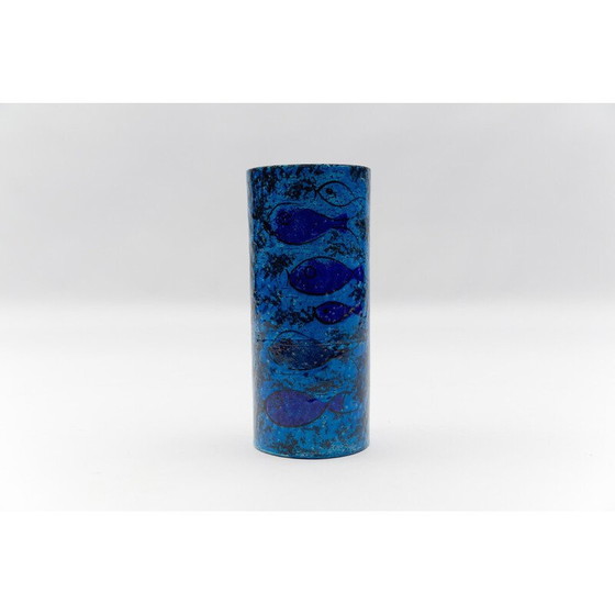Image 1 of Vase vintage en céramique avec motif de poisson par Londi pour Bitossi, 1960