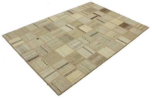 Tapis persan original noué à la main Kelim Patchwork Design 199 X 139 cm Top Condition