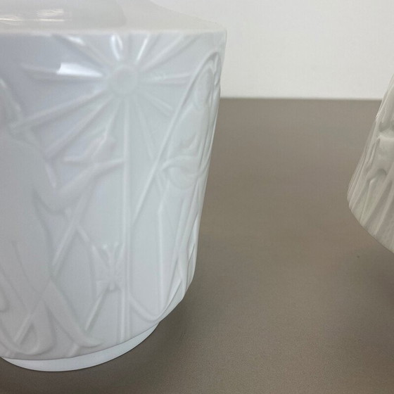 Image 1 of Paire de vases vintage en porcelaine Op Art pour Edelstein Bavaria, Allemagne 1970