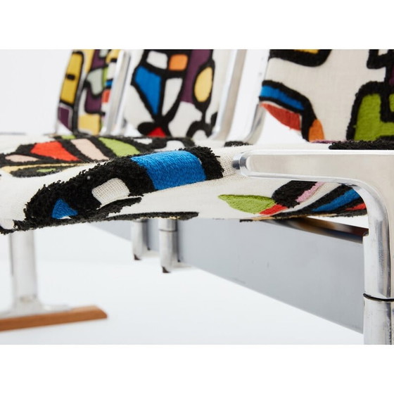 Image 1 of Banc vintage en métal et tissu par Giancarlo Piretti pour Anonima Castelli, Italie 1970