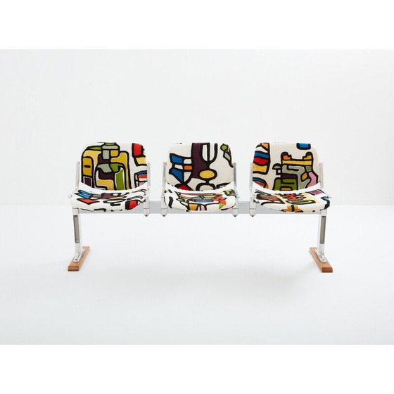 Image 1 of Banc vintage en métal et tissu par Giancarlo Piretti pour Anonima Castelli, Italie 1970