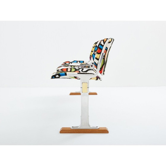 Image 1 of Banc vintage en métal et tissu par Giancarlo Piretti pour Anonima Castelli, Italie 1970