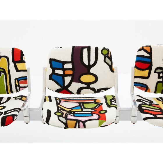 Image 1 of Banc vintage en métal et tissu par Giancarlo Piretti pour Anonima Castelli, Italie 1970