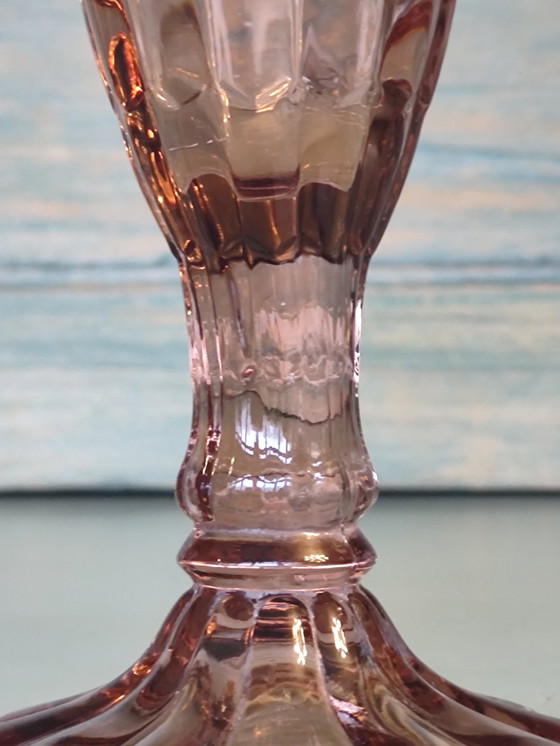 Image 1 of Vase à céleri en verre rose tendre