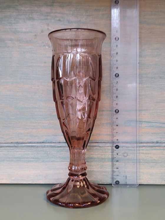 Image 1 of Vase à céleri en verre rose tendre