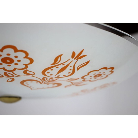 Image 1 of Lampe suspendue vintage en métal et verre coloré, Tchécoslovaquie 1960