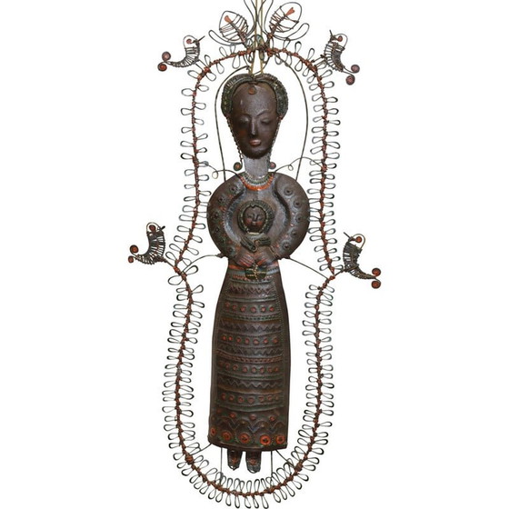 Image 1 of Sculpture murale vintage en métal par M. Therieve